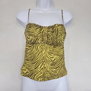 Miss Lola Zebra Print Cami Top Size S-M Y2K Junglecore Festival‎ Rave Mobwife
